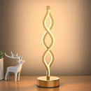 Silver Infinity Spiral LED Table Lamp, Dimmable Bedside Lamp for Bedroom & Decor