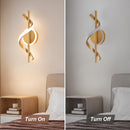 Modern 12W LED Wall Sconce, Gold Spiral Wall Lamp, 3000K Warm White Indoor Light
