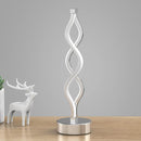 Silver Infinity Spiral LED Table Lamp, Dimmable Bedside Lamp for Bedroom & Decor