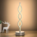 Silver Infinity Spiral LED Table Lamp, Dimmable Bedside Lamp for Bedroom & Decor