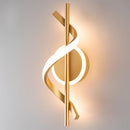 Modern 12W LED Wall Sconce, Gold Spiral Wall Lamp, 3000K Warm White Indoor Light