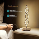 Silver Infinity Spiral LED Table Lamp, Dimmable Bedside Lamp for Bedroom & Decor