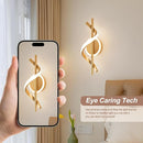 Modern 12W LED Wall Sconce, Gold Spiral Wall Lamp, 3000K Warm White Indoor Light