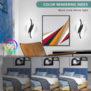 Modern LED Wall Sconce, Black Acrylic 6000K Cool White Hardwired Home Wall Light