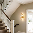 Modern 12W LED Wall Sconce, Gold Spiral Wall Lamp, 3000K Warm White Indoor Light
