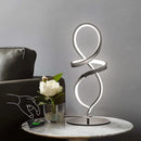 Modern Small LED Spiral Table Lamp, 12-W Black Touch Dimmable Bedside Night Lamp