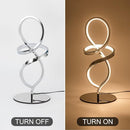 Modern Small LED Spiral Table Lamp, 12-W Black Touch Dimmable Bedside Night Lamp