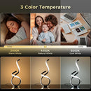 2 Pack Modern Spiral LED Table Lamps, Touch Dimmable Nightstand Lights for Homes
