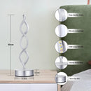Silver Infinity Spiral LED Table Lamp, Dimmable Bedside Lamp for Bedroom & Decor