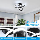 Modern 22W LED Ceiling Light, 6500K Cool White Spiral Flush Mount Fixture Indoor