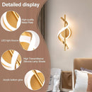 Modern 12W LED Wall Sconce, Gold Spiral Wall Lamp, 3000K Warm White Indoor Light