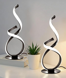 2 Pack Modern Spiral LED Table Lamps, Touch Dimmable Nightstand Lights for Homes